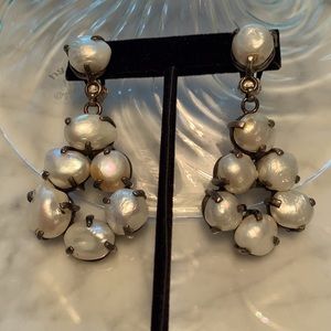 Stunning White Baroque Pearl Earrings